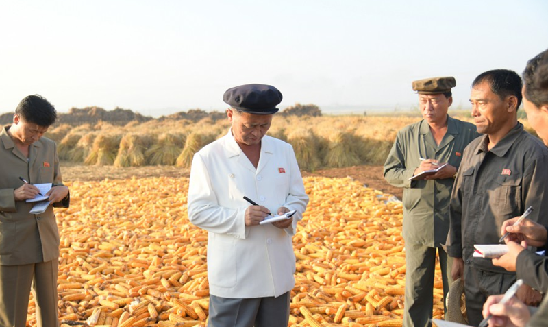 ▲Prime Minister Kim Deok-hoon is taking stock of the agricultural sector projects in South Hwanghae Province. Photo = Chosun Central News Agency